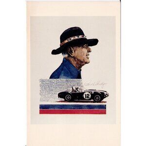 Vintage Applewood Cards Carroll Shelby + No. 12 Cobra Watercolor Blank Note Card